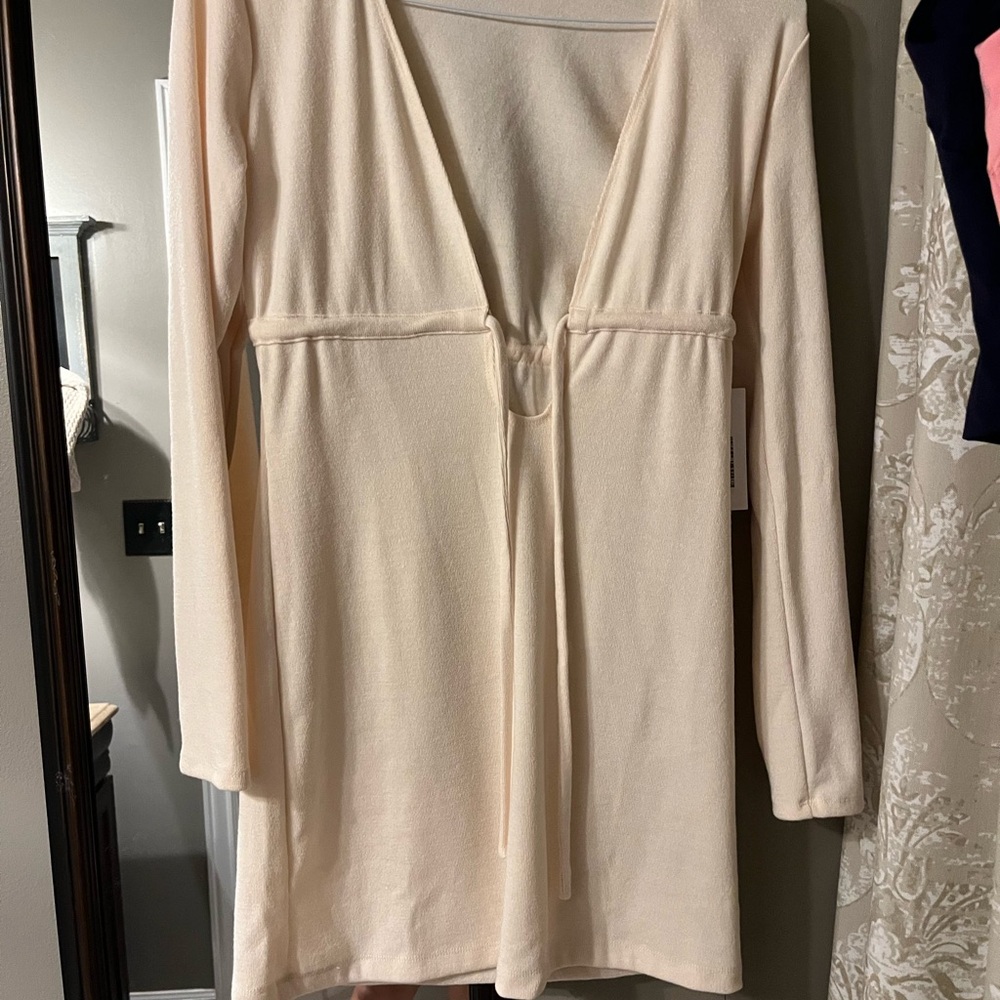 Reformation Cream Mini Dress